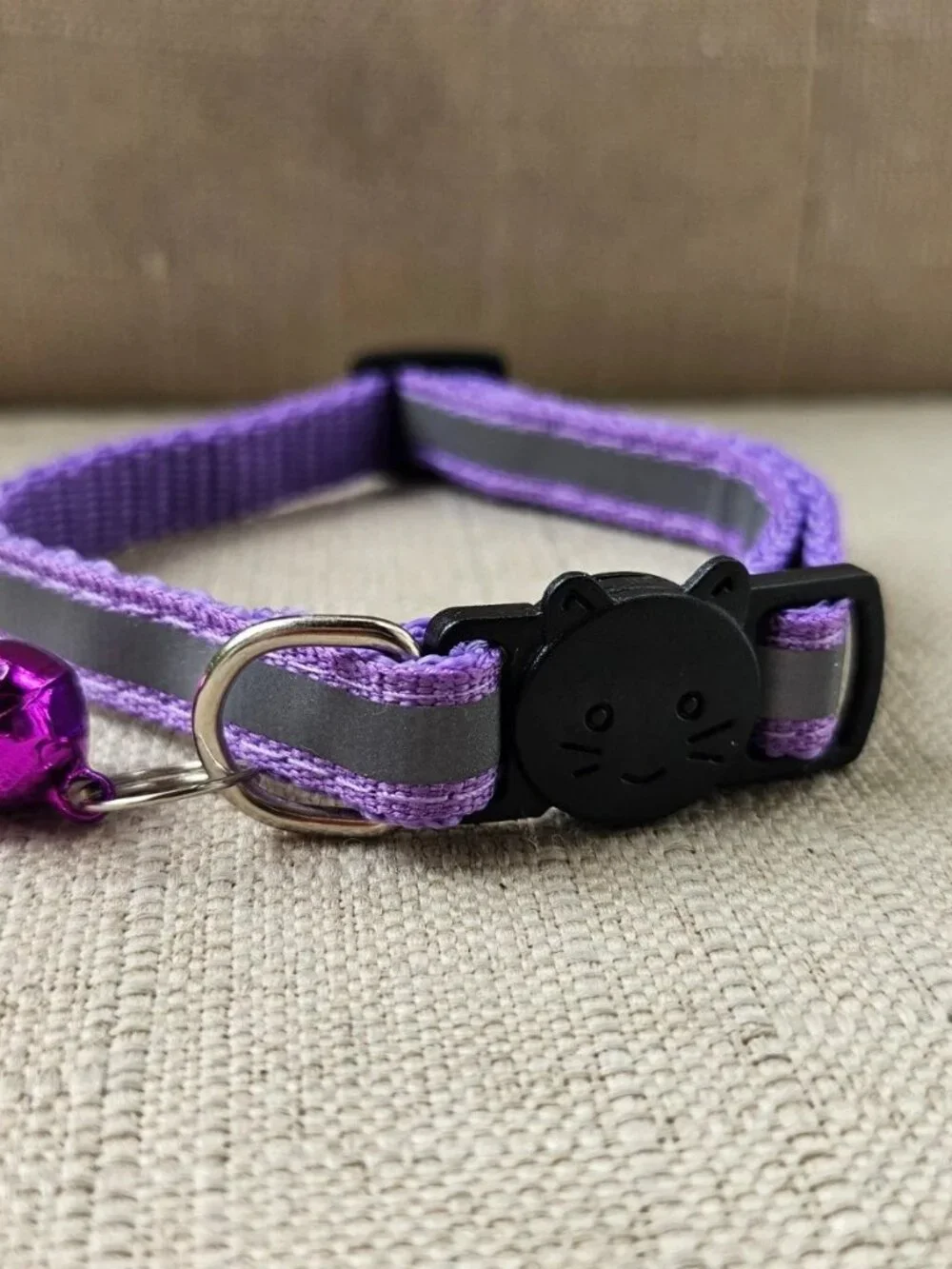 Cat Collar Purple Tone Bylon Pet Collar Reflective Neck Collar Pet Accessories